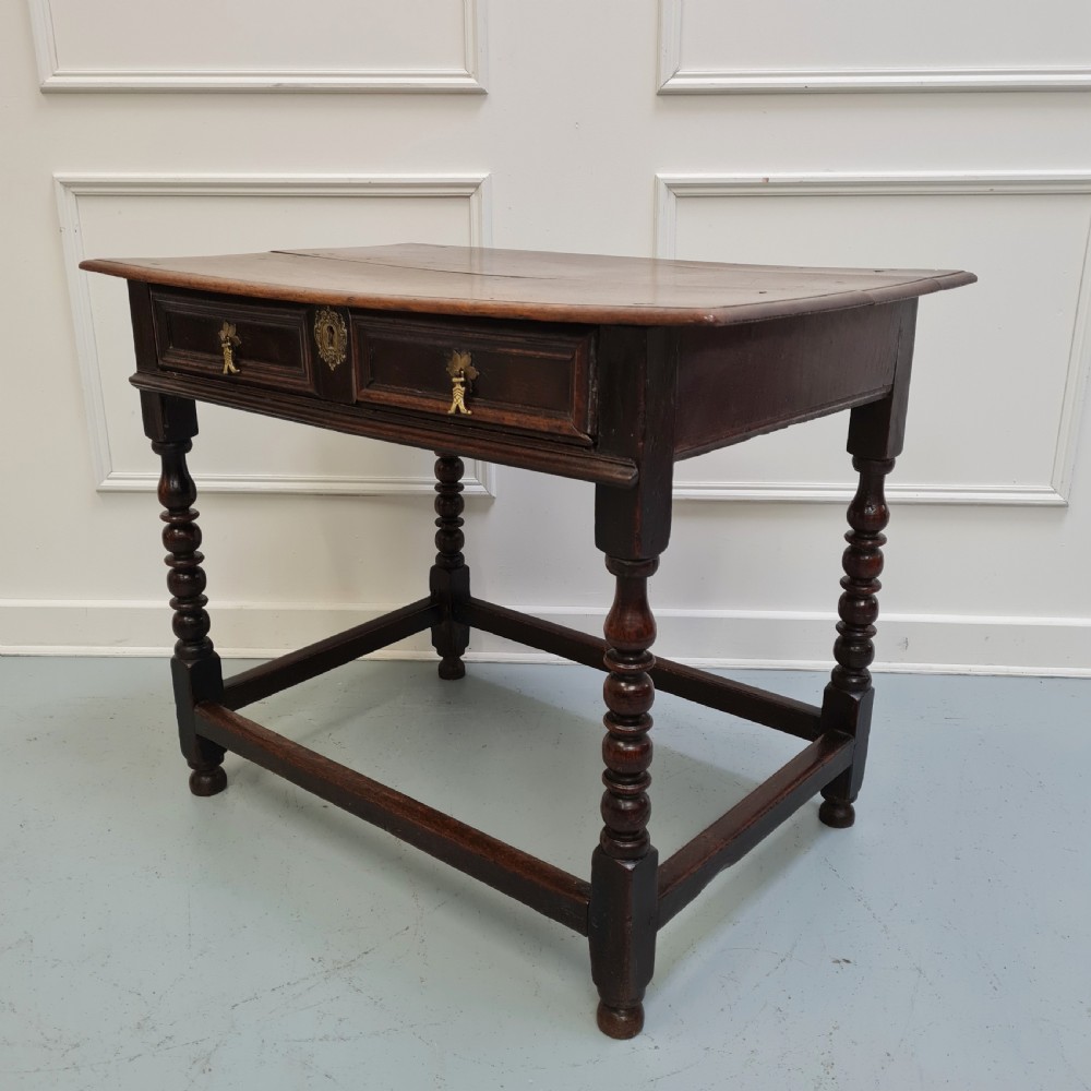 Antique English Early Period Oak Side Table C1680 View IV