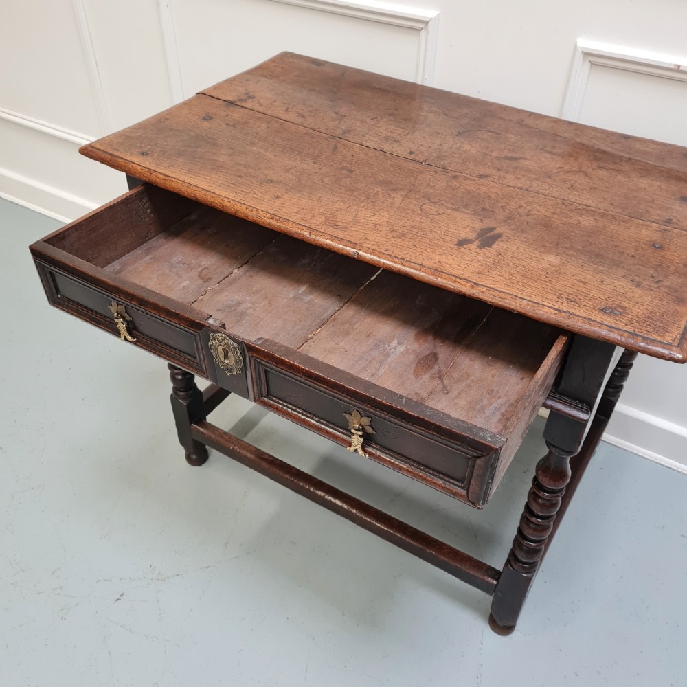 Antique English Early Period Oak Side Table C1680 View IX