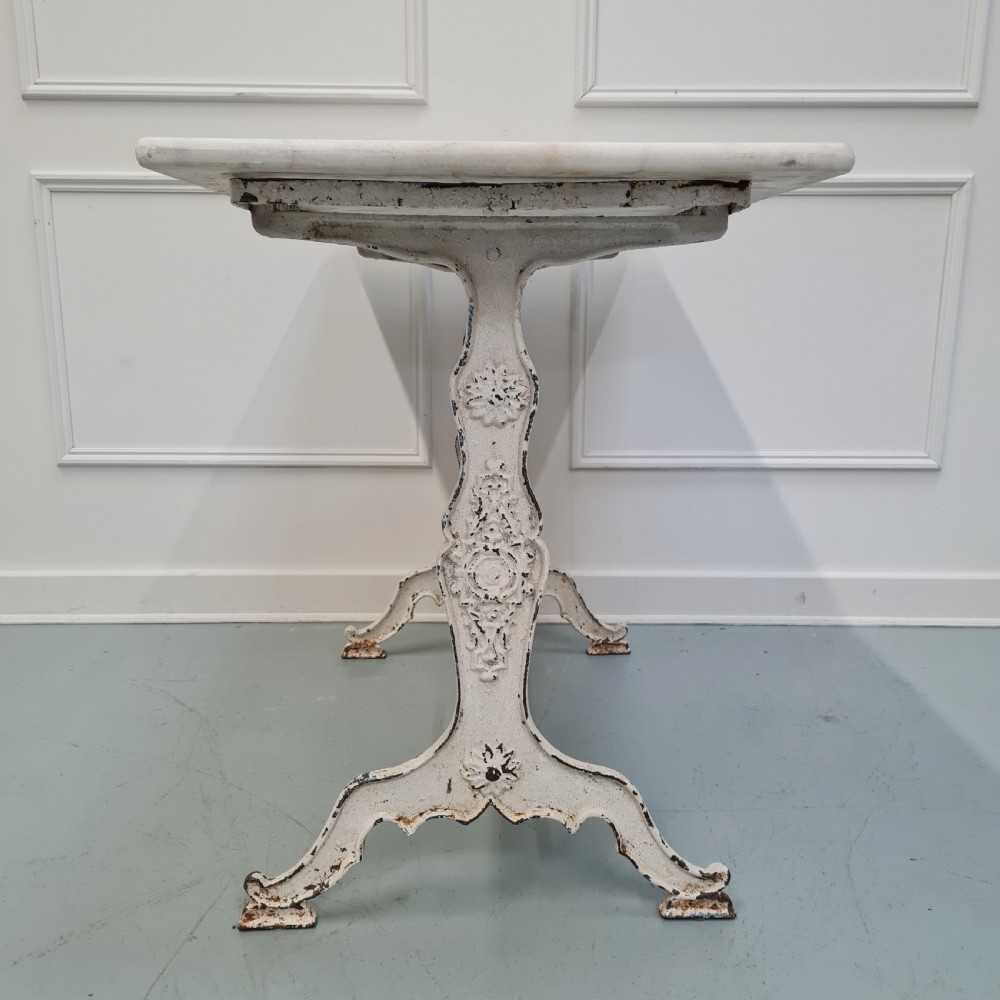 Antique French Cast Iron Bistro Table C1900 View V