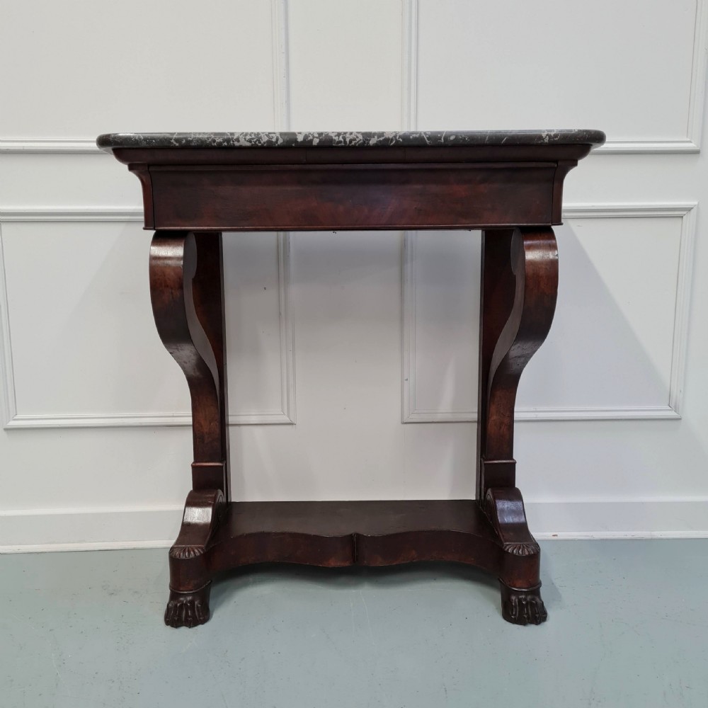 Small French Flame Mahogany Console Table C1830 View II