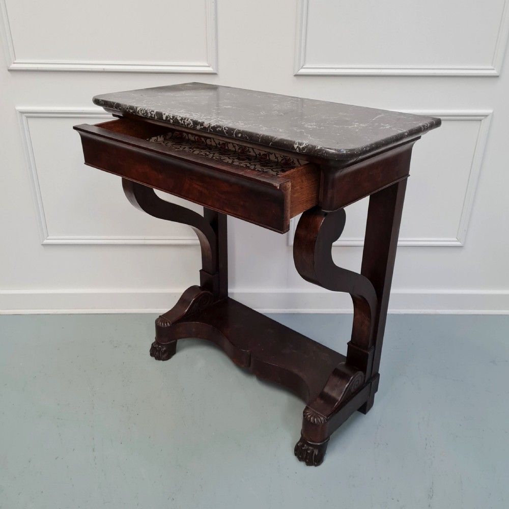 Small French Flame Mahogany Console Table C1830 View IV