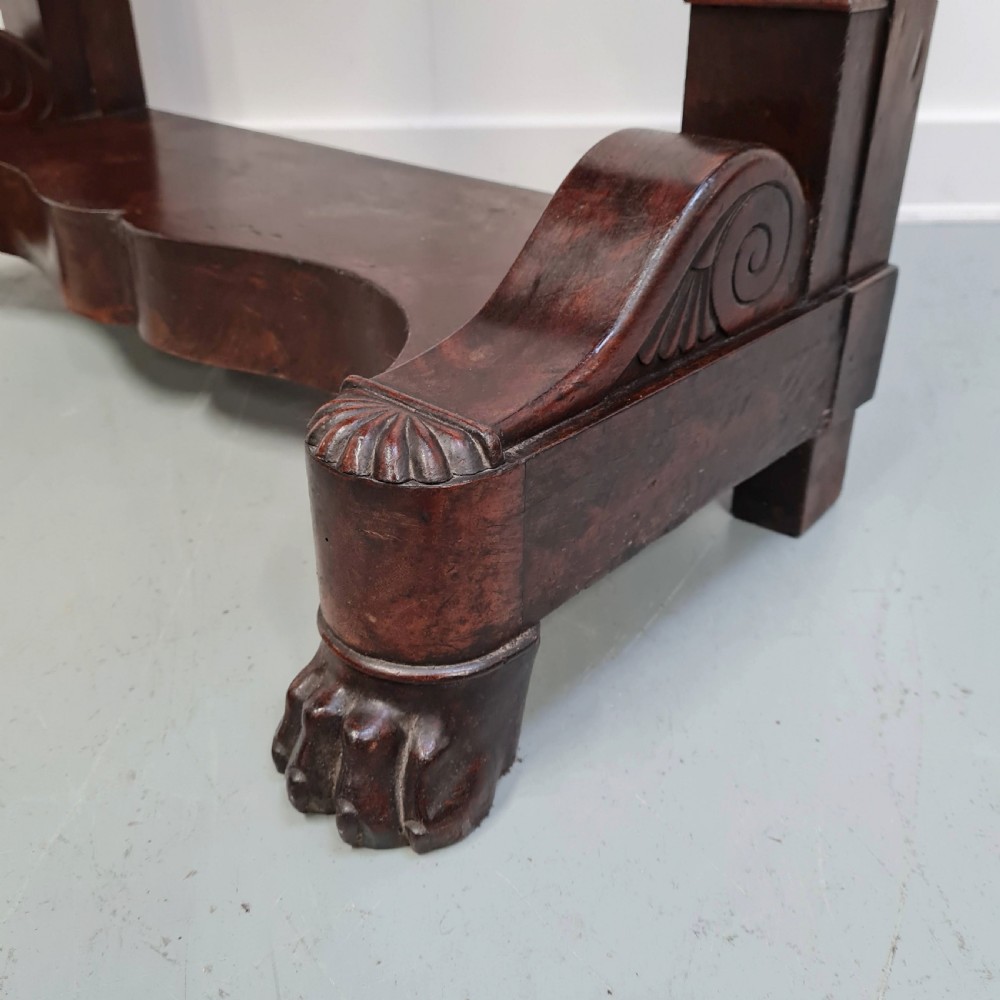 Small French Flame Mahogany Console Table C1830 View V