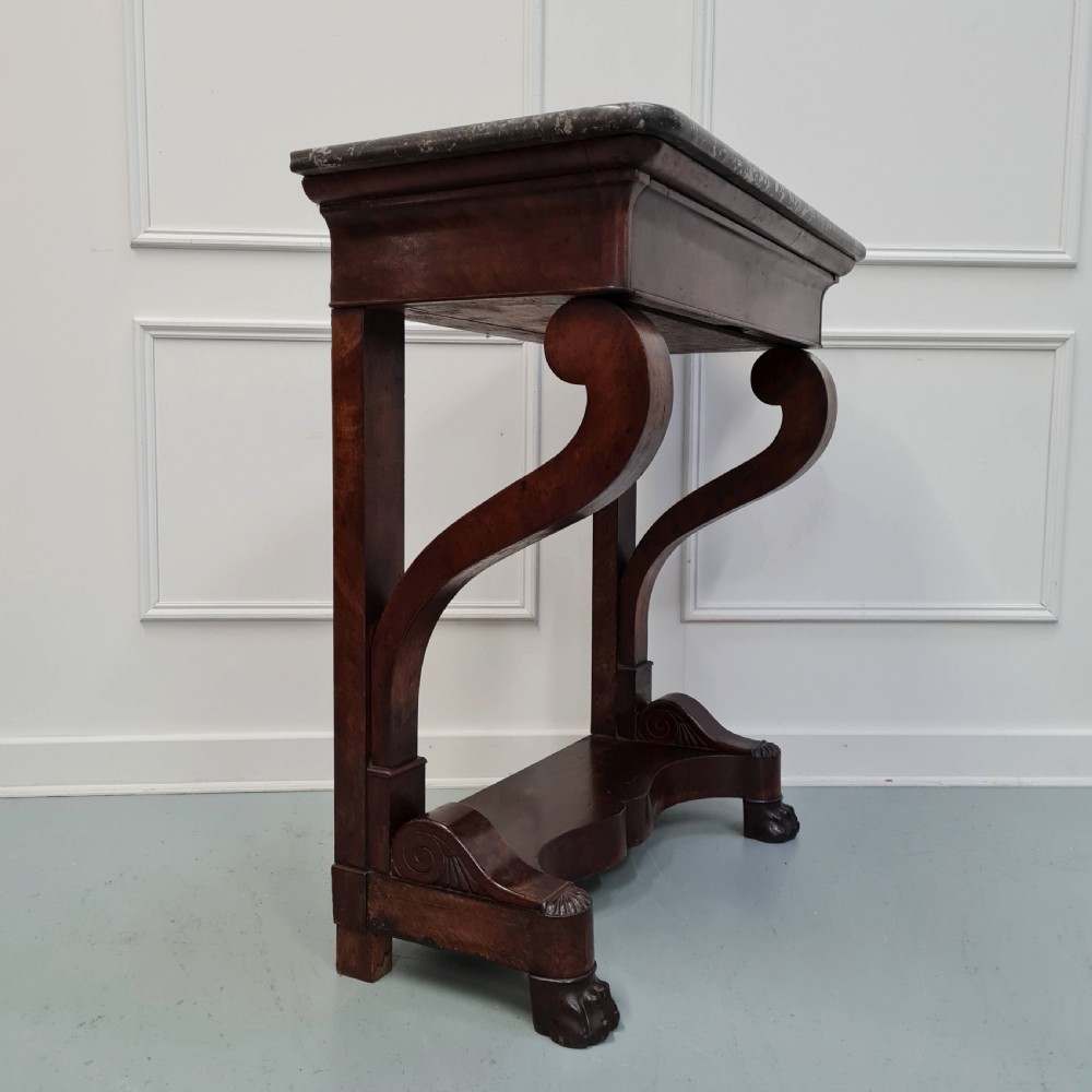 Small French Flame Mahogany Console Table C1830 View IX