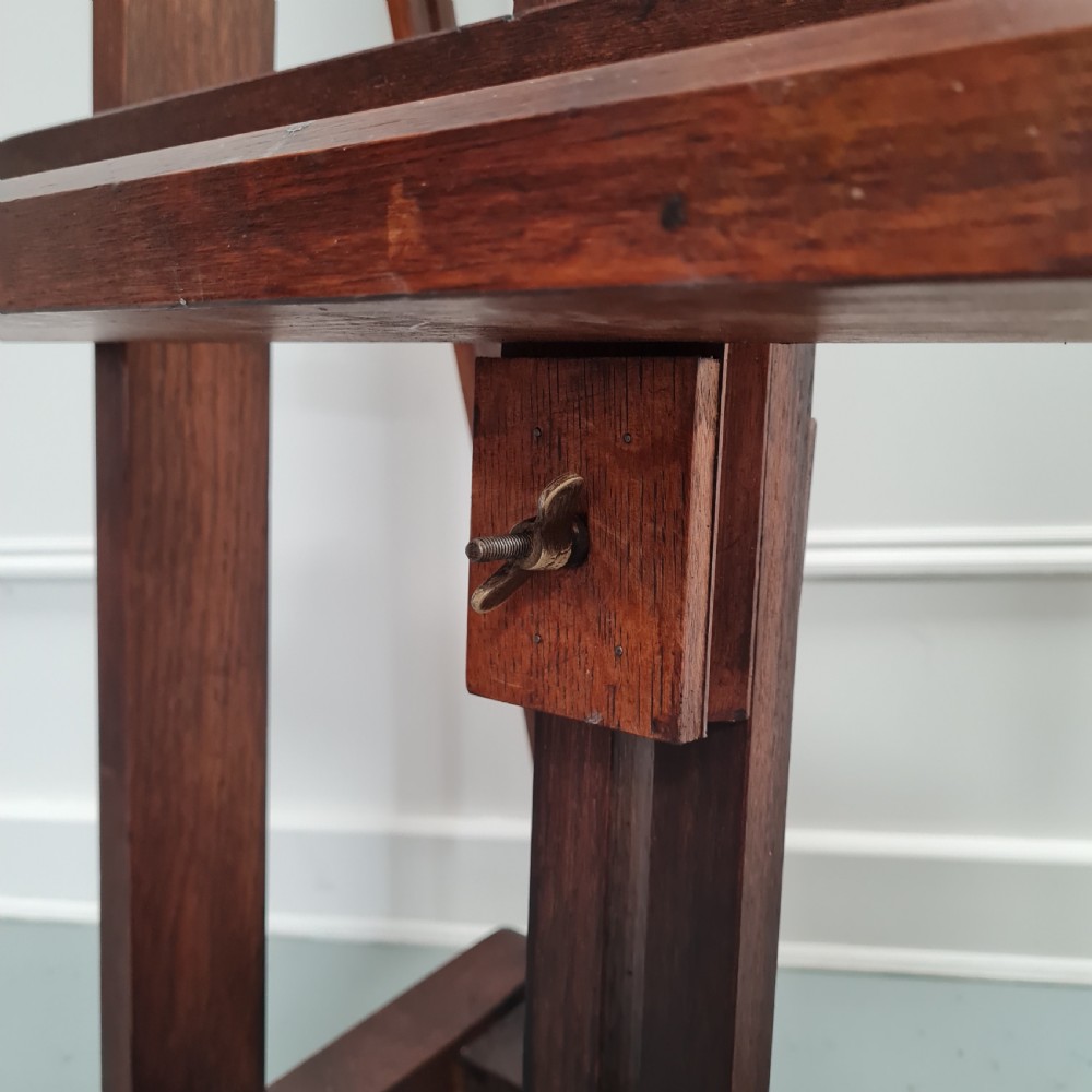 Antique Oak Artist Easel C1930 View VIII