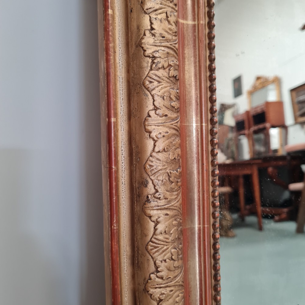 Antique French Mirror with Scallop Top c1870 View IV