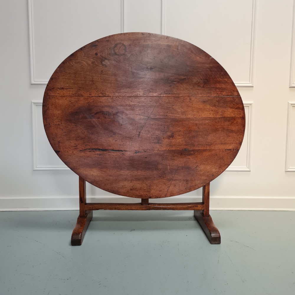 Large Cherry Wood Oval Vendange Table C1850 View IV