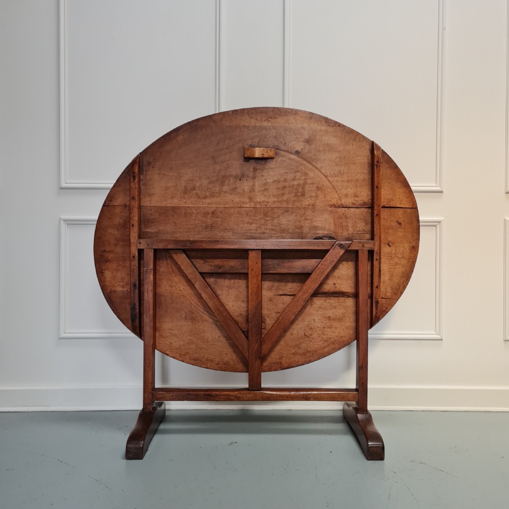 Large Cherry Wood Oval Vendange Table C1850 View V