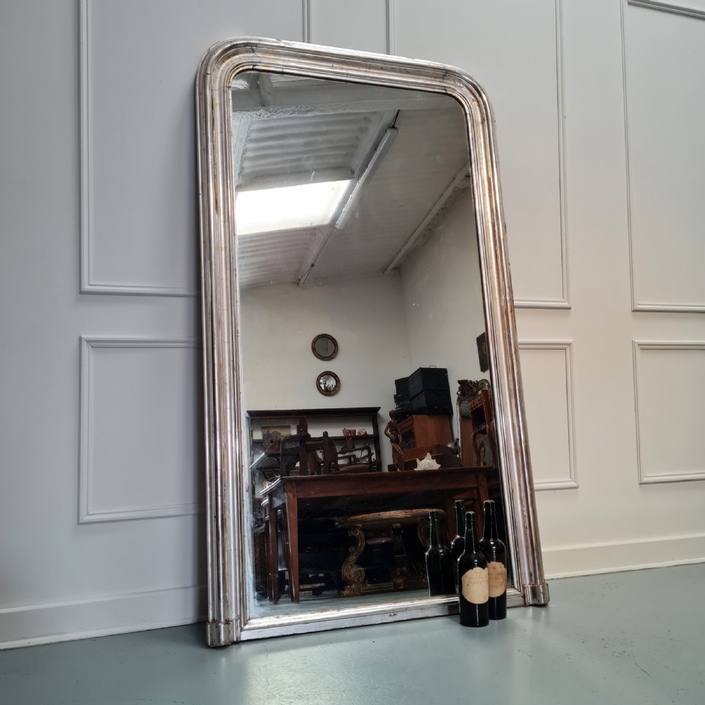 Very Large Louis Philippe Antique Silver Mirror c1890 View II