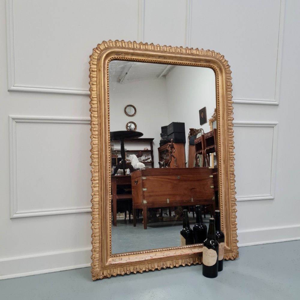 Antique Unusual French Gilded Mirror c1870 View II