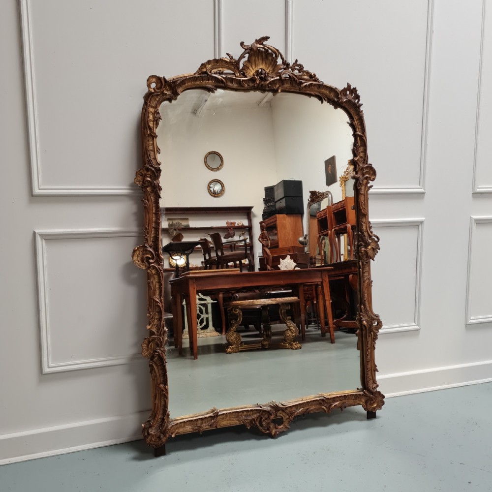 Antique French Gilded Rococo Mirror C1850