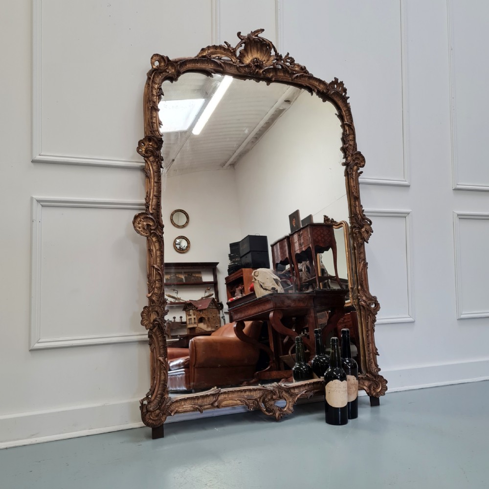 Antique French Gilded Rococo Mirror C1850 View IV