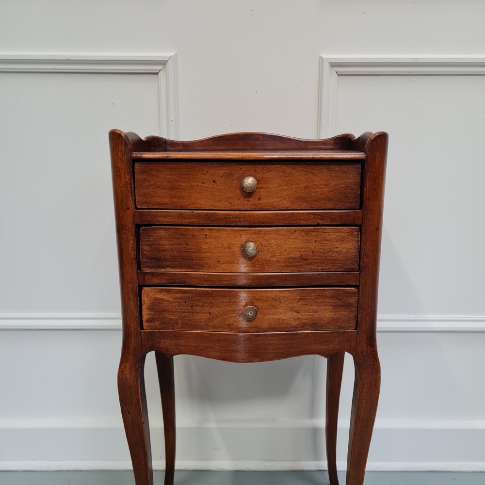 Pair of Cherrywood Antique French Bedside Tables c1930 View VI