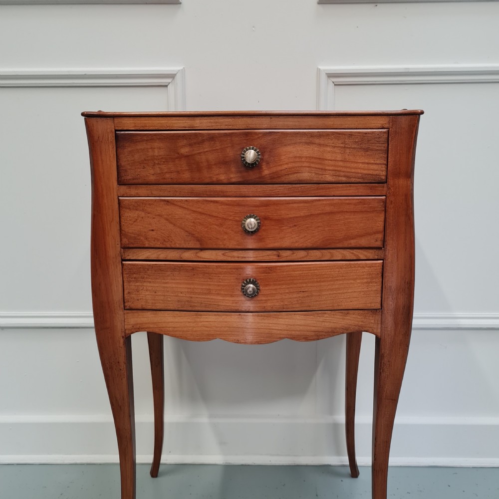 Pair of Cherrywood Antique French Bedside Tables c1930 View VII