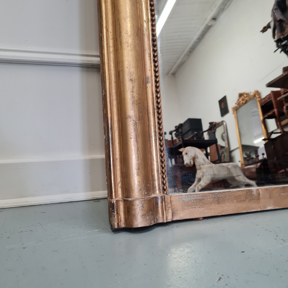 Antique Wide French Gilded Mirror c1880 View IV