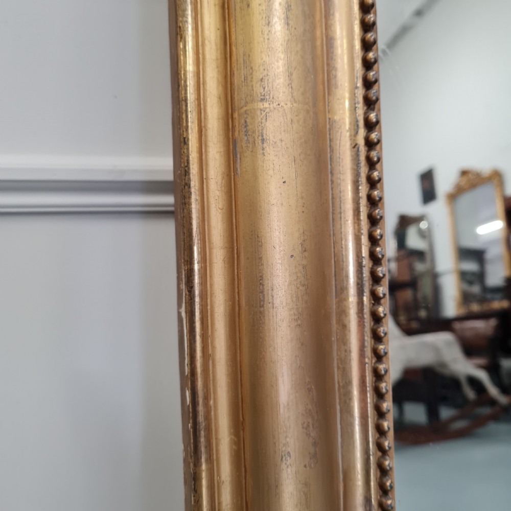Antique Wide French Gilded Mirror c1880 View V