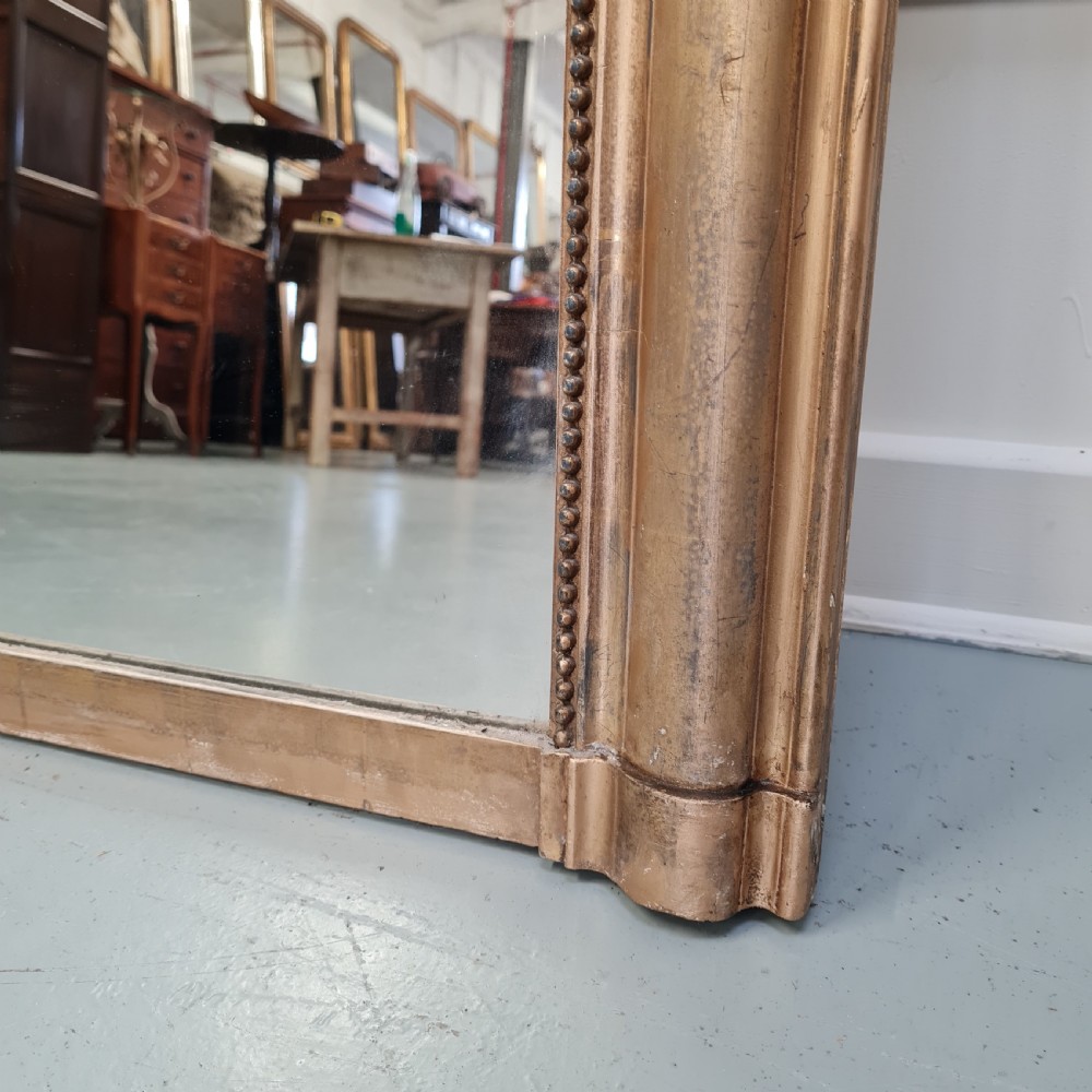 Antique Wide French Gilded Mirror c1880 View VII