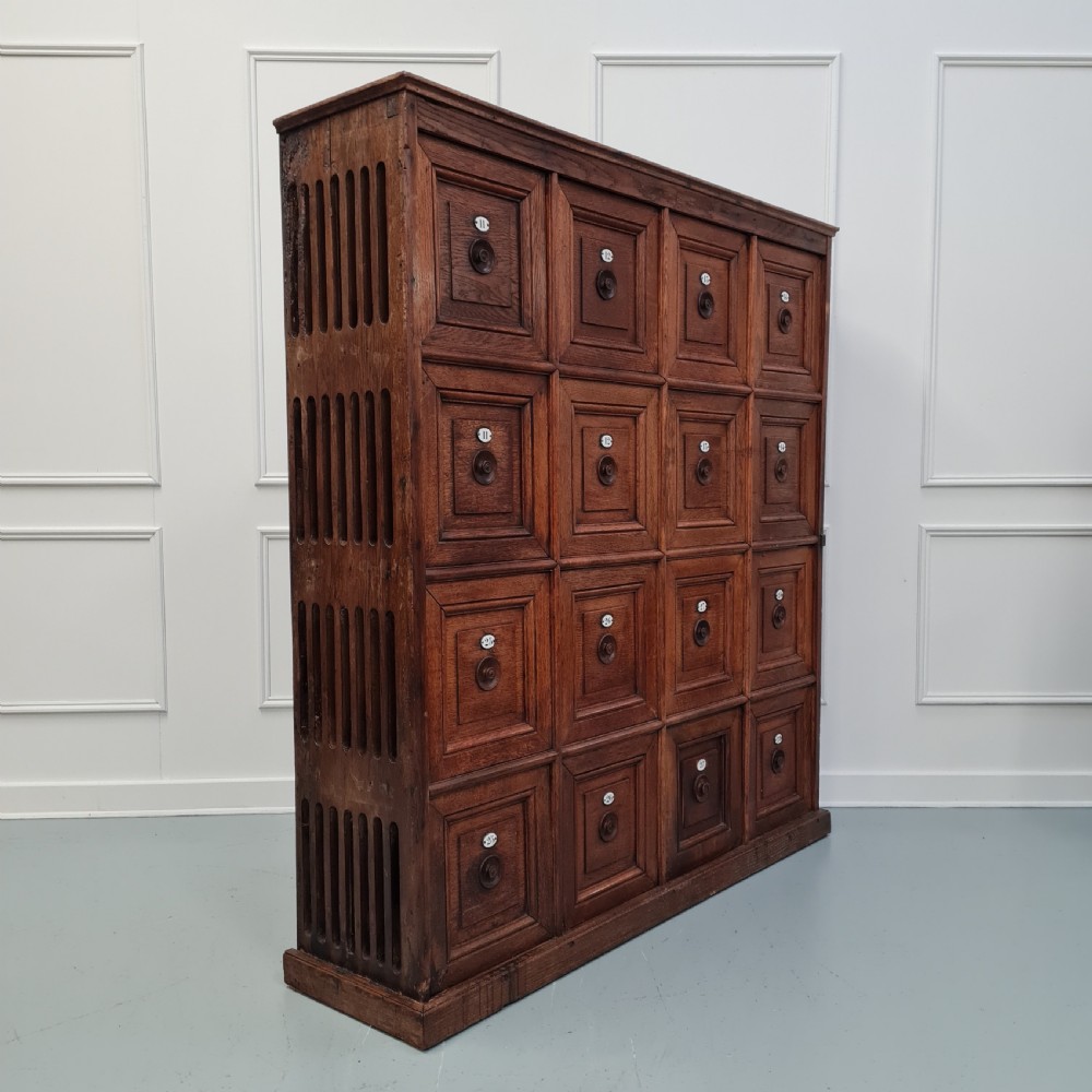 Amazing Set of Oak French Lockers c1880 View II