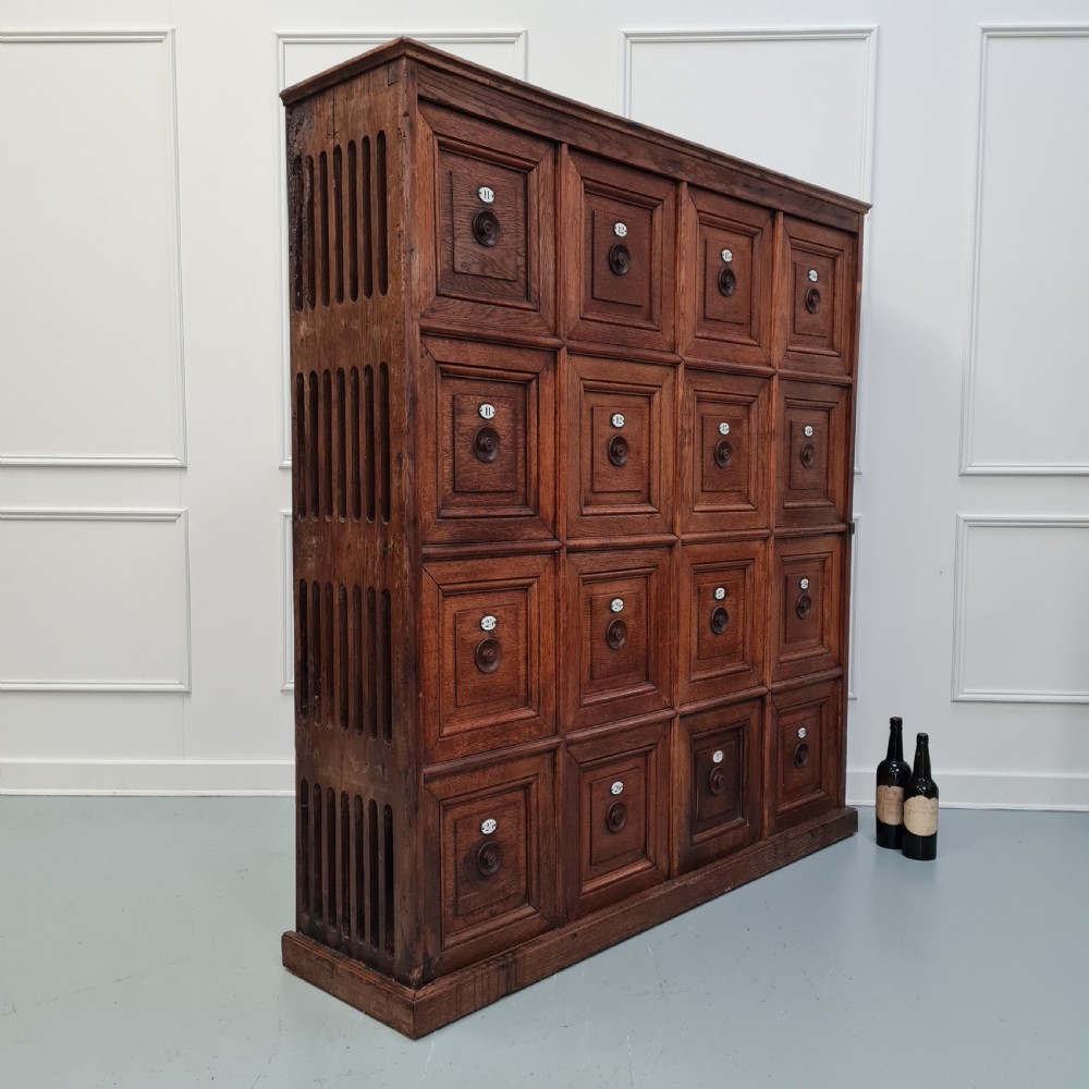 Amazing Set of Oak French Lockers c1880 View III