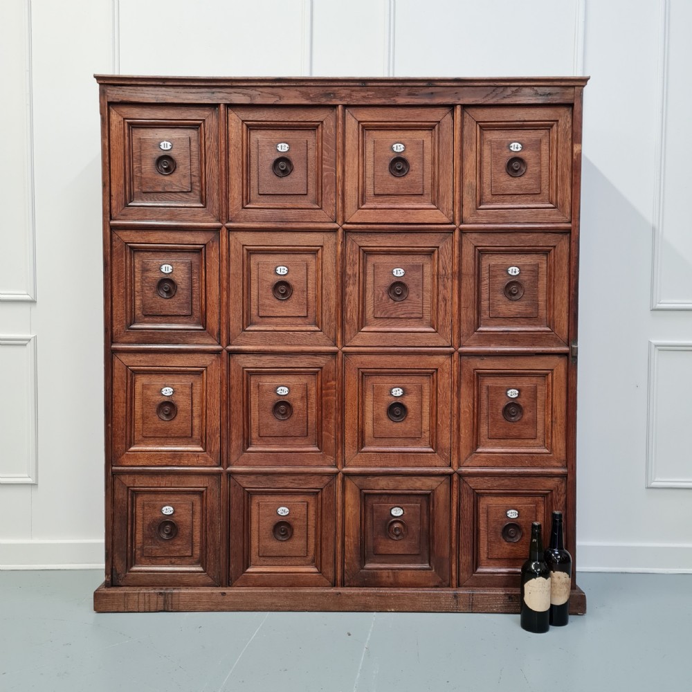 Amazing Set of Oak French Lockers c1880 View IV