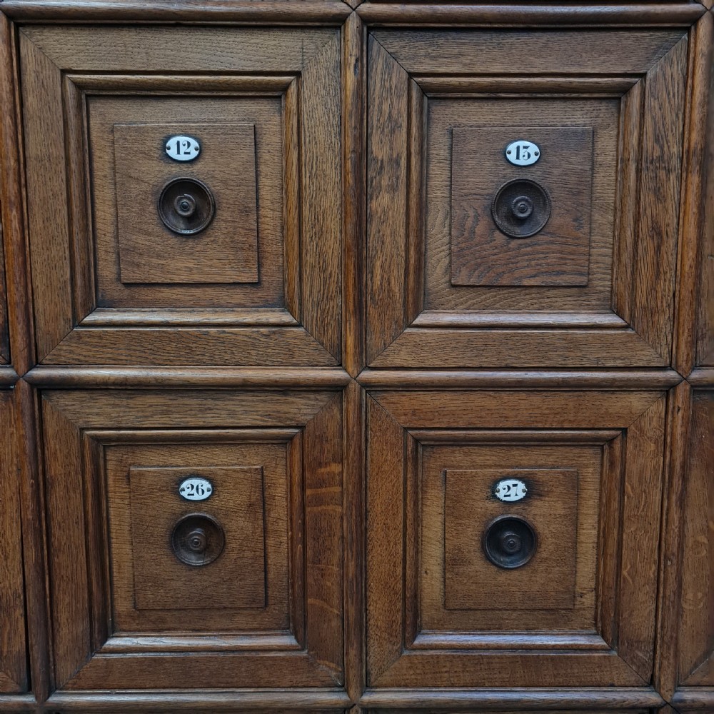 Amazing Set of Oak French Lockers c1880 View V