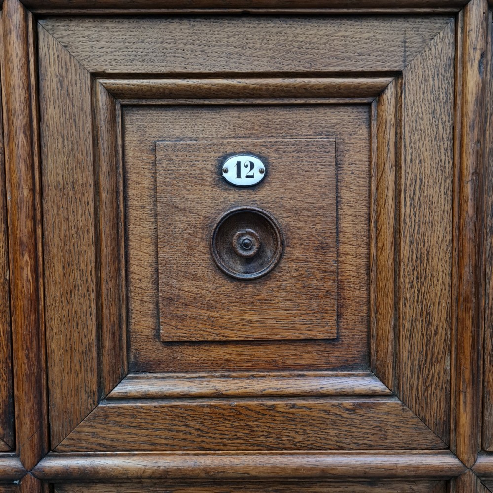 Amazing Set of Oak French Lockers c1880 View VI