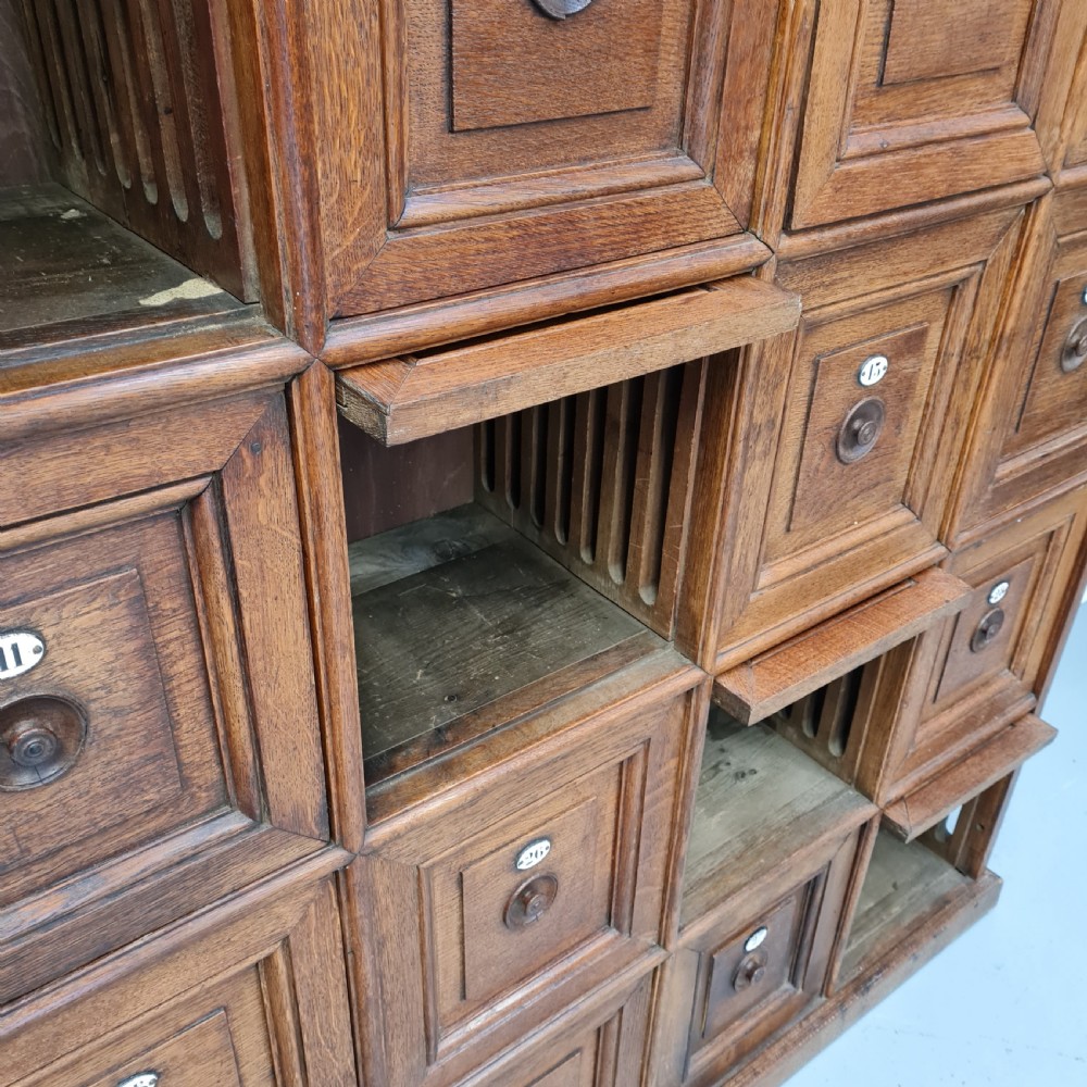 Amazing Set of Oak French Lockers c1880 View VIII