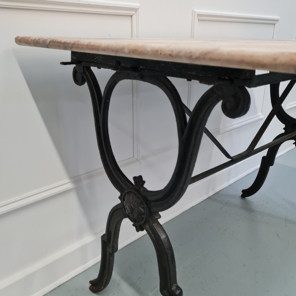 Antique French Cast Iron Bistro Table C1870 View III