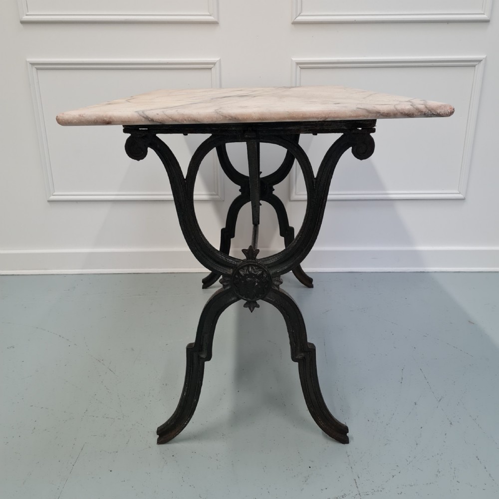 Antique French Cast Iron Bistro Table C1870 View V