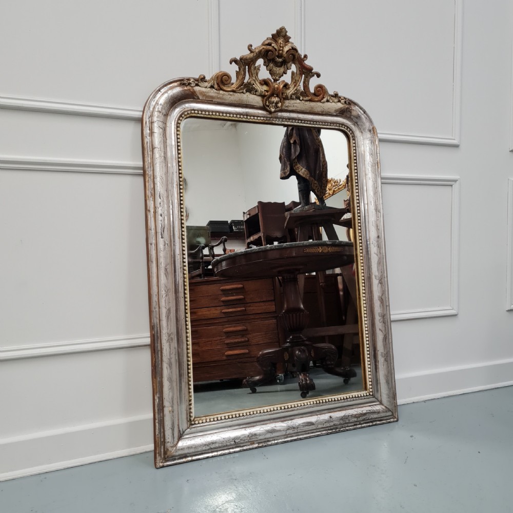 Antique Silver Gilded Mirror C1890