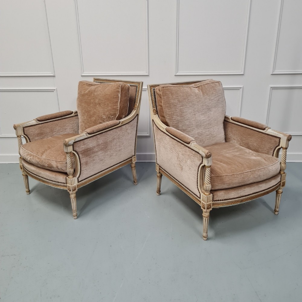 Pair of Large  Beautiful French Armchairs c1930