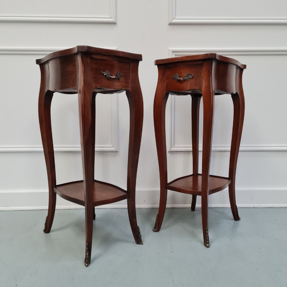 Elegant French Cherry wood Bedside Tables C1930