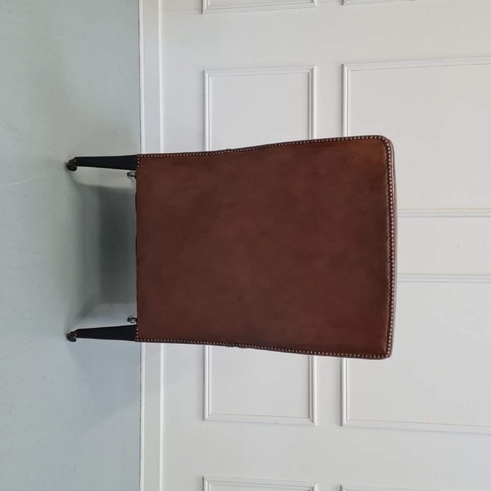 Antique Leather Library Chair c1900 View VII