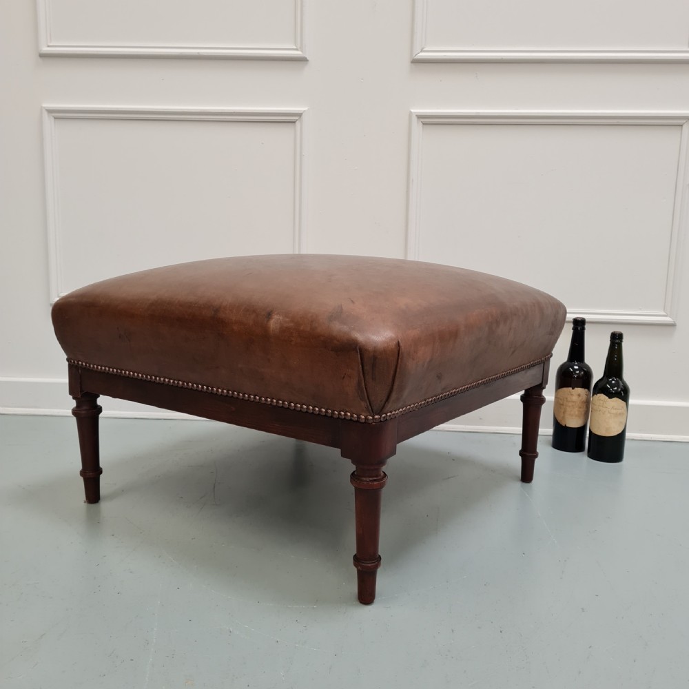 Antique Large French Footstool C1900 View III