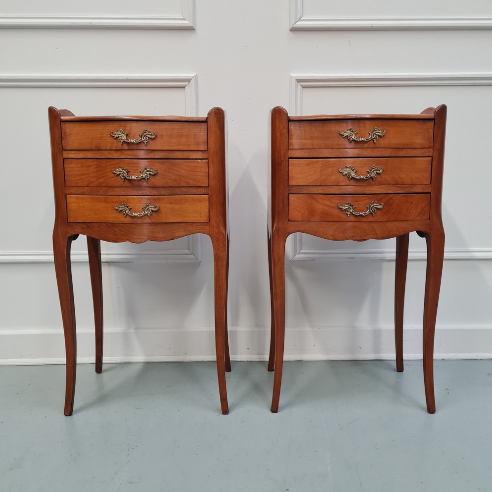 Pair of French Cherrywood Bedside Tables C1930