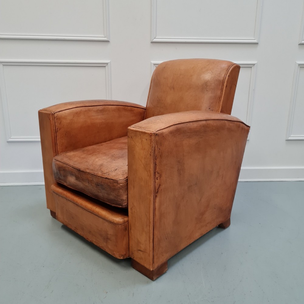 French Leather Clubchair C1930