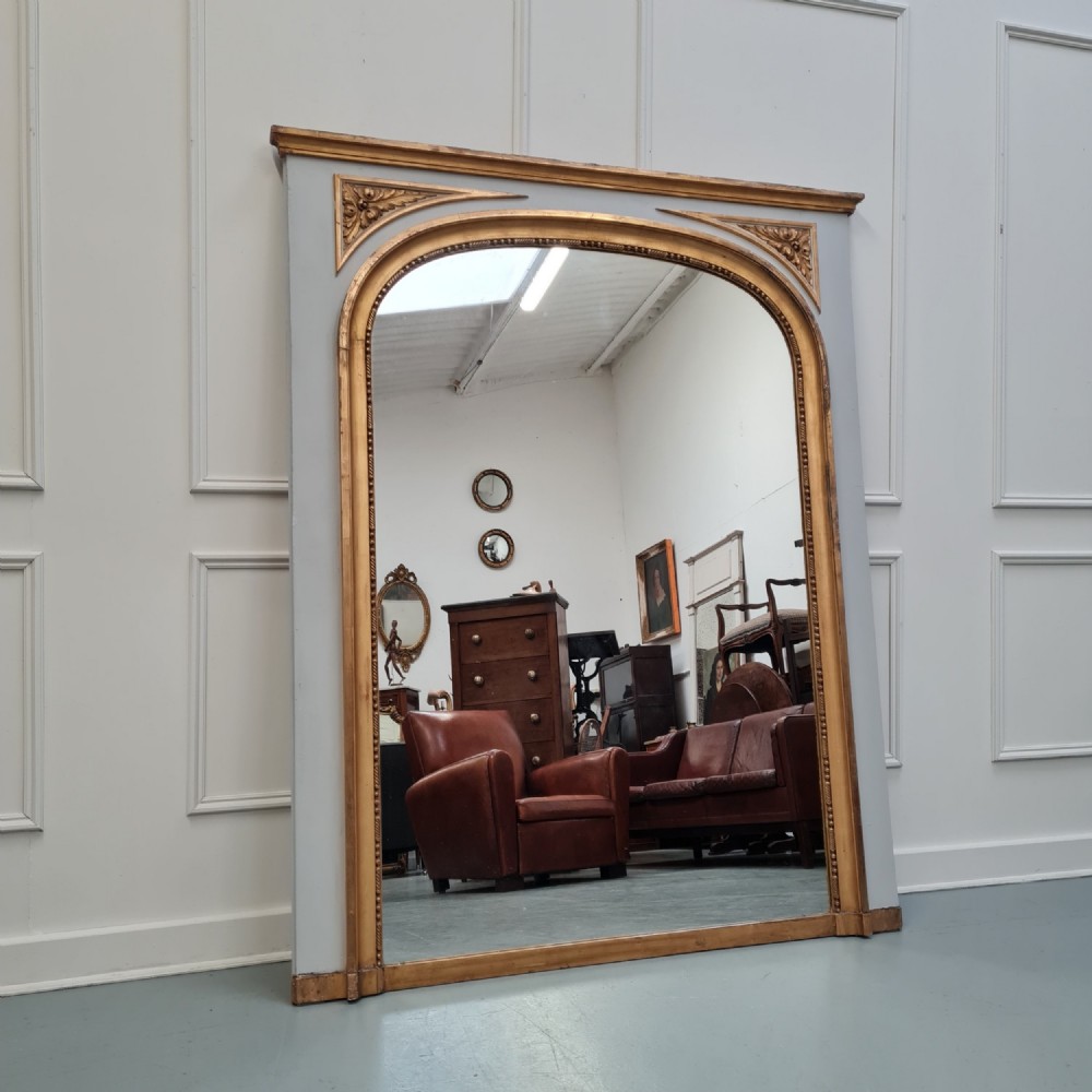 Large Antique French Trumeau Mirror C1900