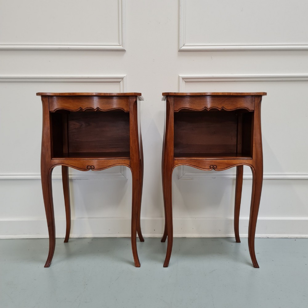 Pair of Walnut Bedside Tables c1930