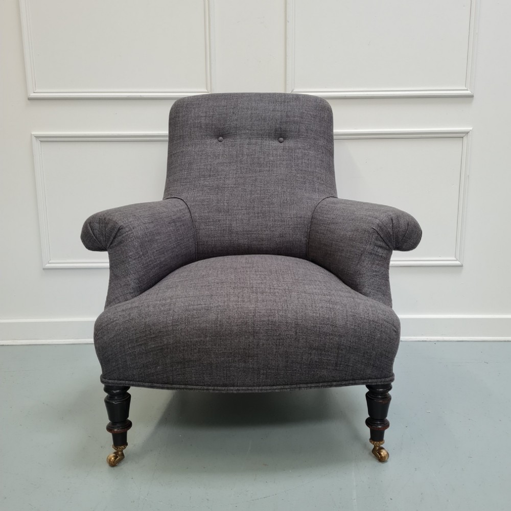 French Grey Antique Armchair c1910