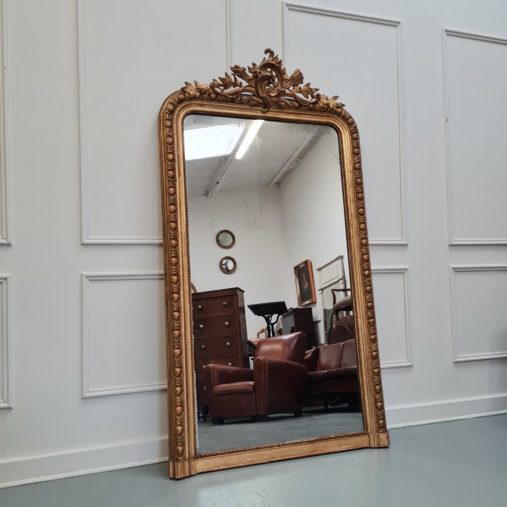 Large Antique French Gilded Mirror c1870