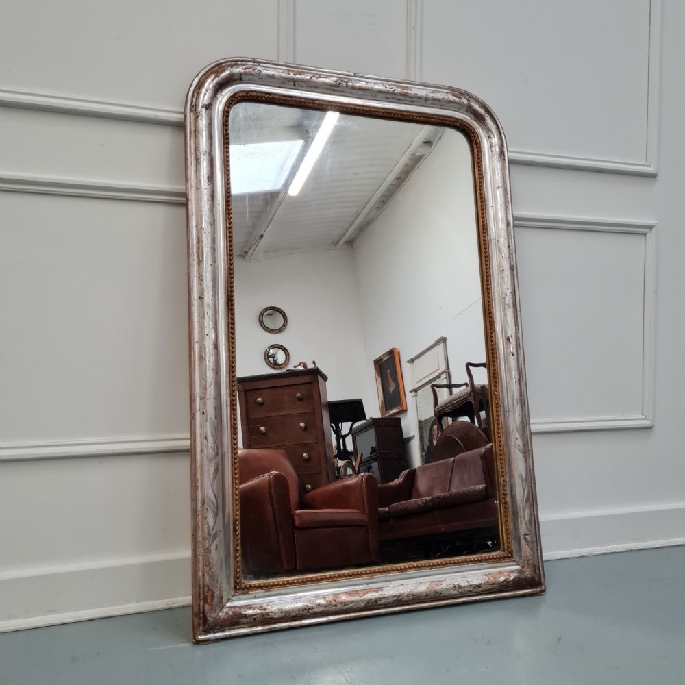 Antique French Silver Louis Philippe Mirror c1880