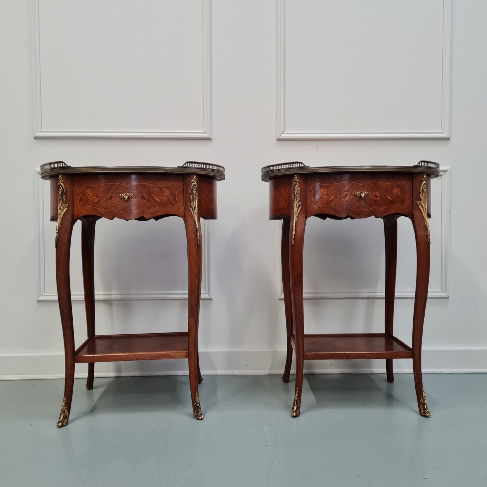 Fabulous Large Pair of French Bedside TablesC1920