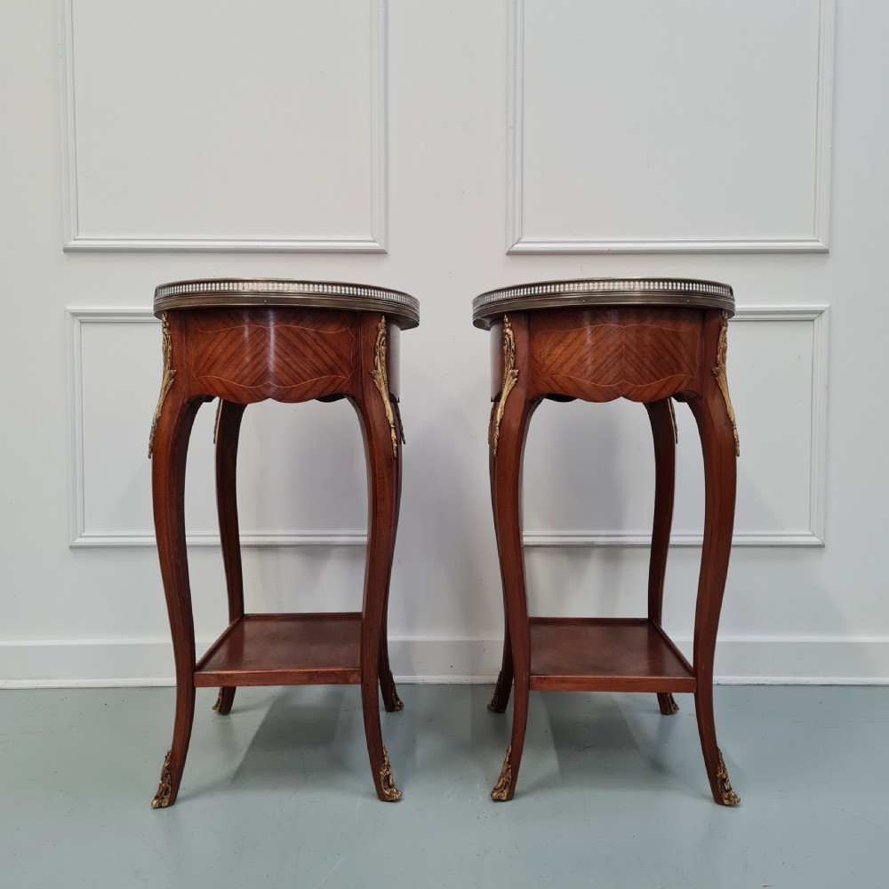 Fabulous Large Pair of French Bedside TablesC1920 View II