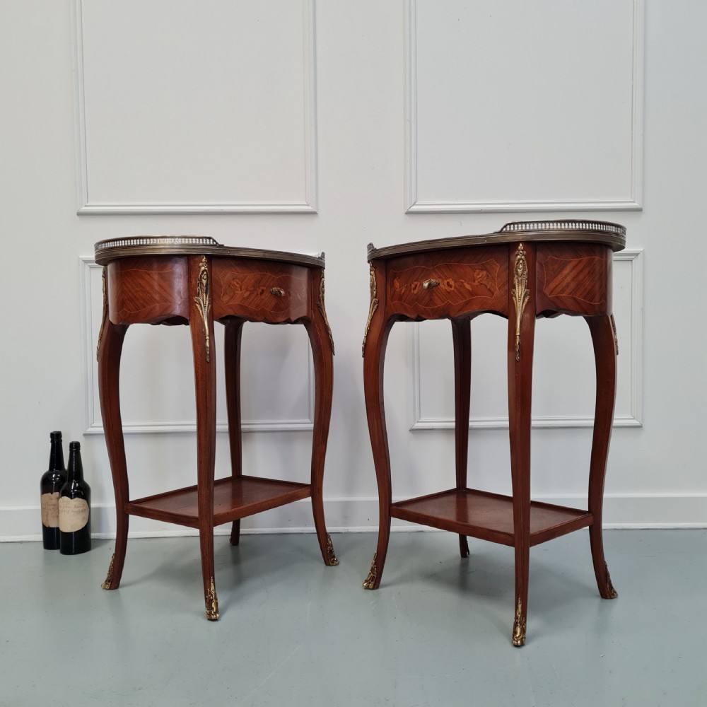 Fabulous Large Pair of French Bedside TablesC1920 View IV