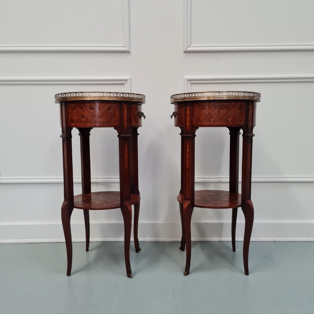 Sweet Pair of Antique French Bedsides C1920 View IV
