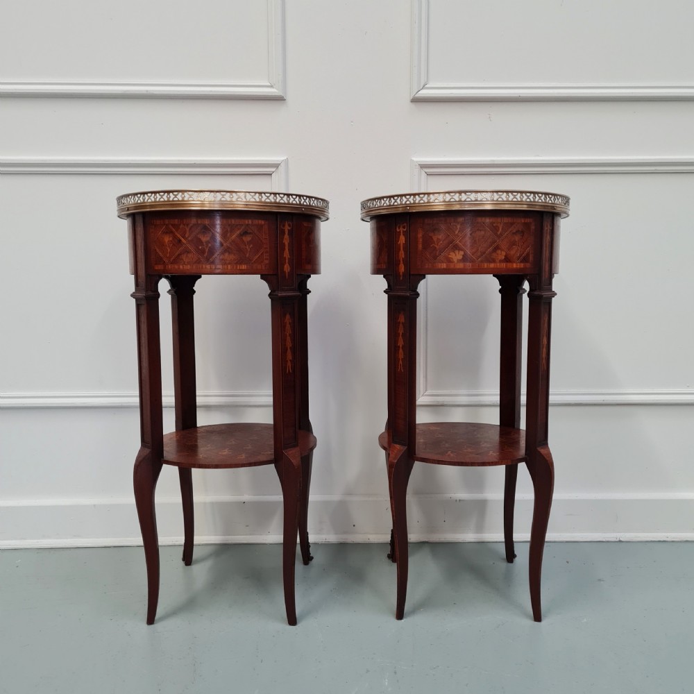 Sweet Pair of Antique French Bedsides C1920 View V