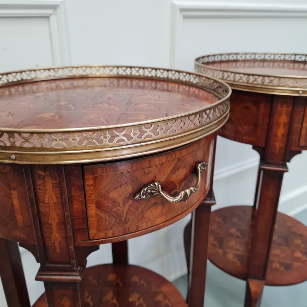 Sweet Pair of Antique French Bedsides C1920 View VIII