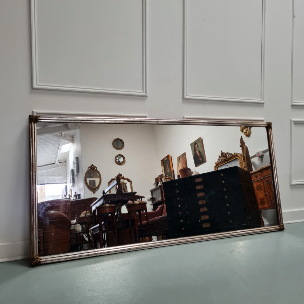 Large Antique French Silver Gilt Bistro Mirror c1850 View II