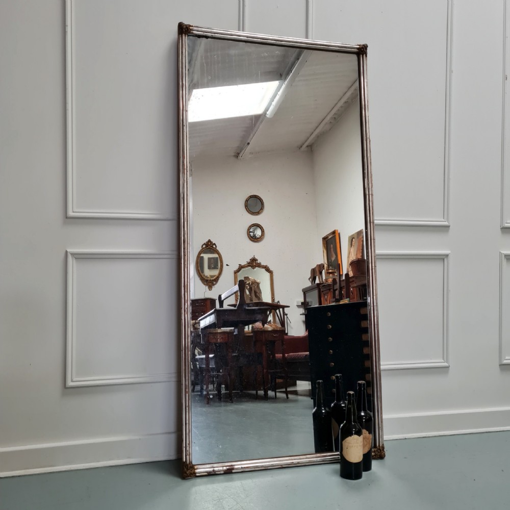 Large Antique French Silver Gilt Bistro Mirror c1850 View III