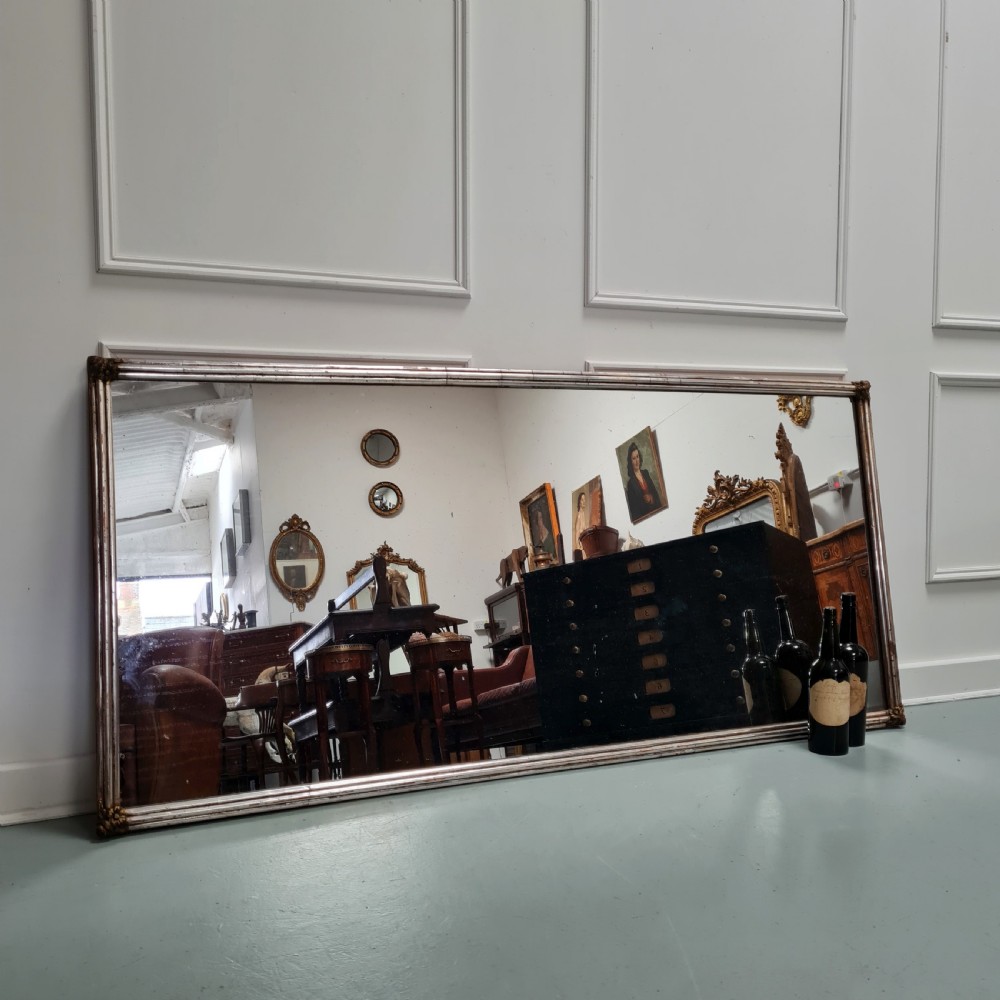 Large Antique French Silver Gilt Bistro Mirror c1850 View IV
