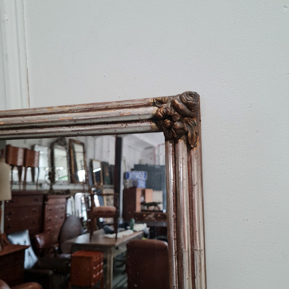 Large Antique French Silver Gilt Bistro Mirror c1850 View VII